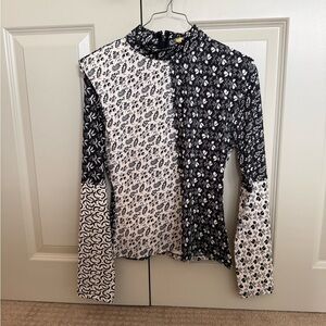 Sea Panna Printed Black and White Patterned Women's Top